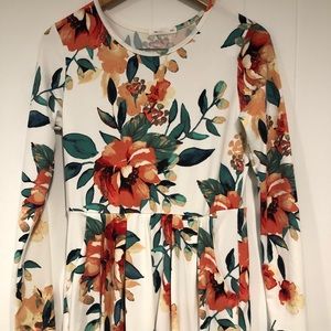 White long sleeve floral dress